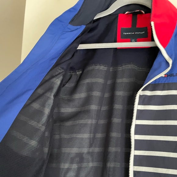 Size S. Striped Tommy Hilfiger Windbreaker Jacket. LIKE New. - Picture 3 of 4